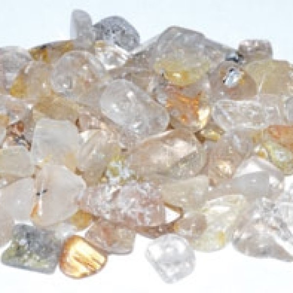 1 lb Quartz, Rutilated tumbled chips 7-9mm