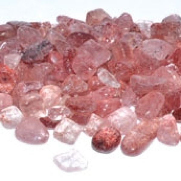 1 lb Quartz, Strawberry tumbled chips 5-7mm