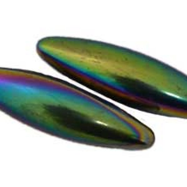 60mm Rainbow Magnetic Hematite Oval pair