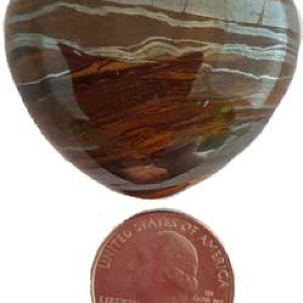 1 3/4" Tiger Eye heart