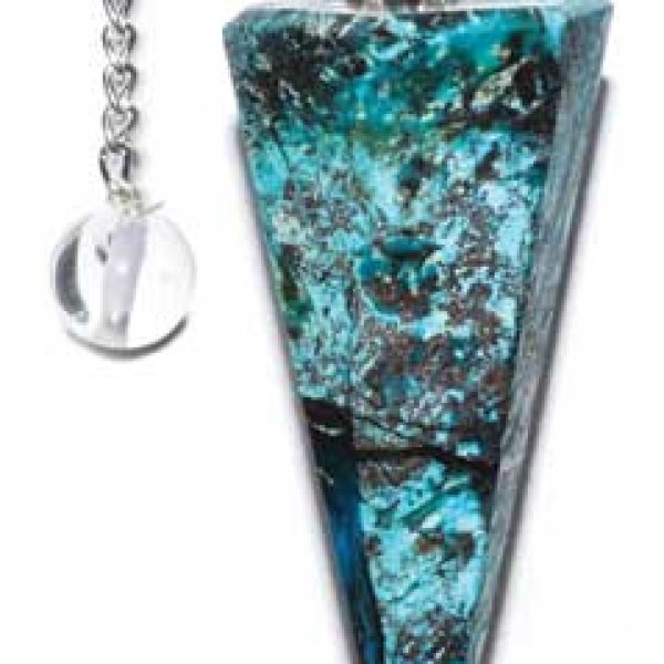 6-sided Chrysolocolla pendulum