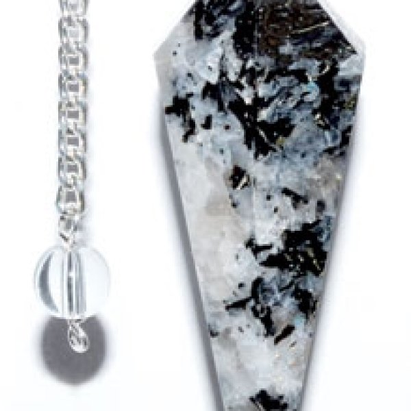 6-sided Rainbow Moonstone pendulum