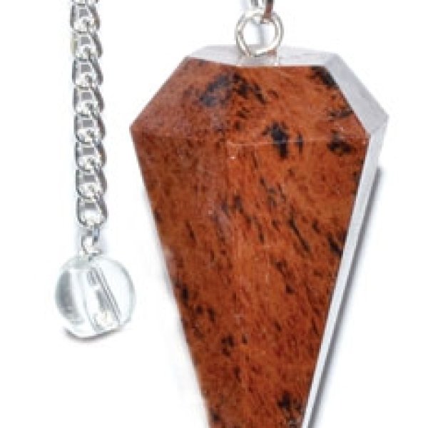 6-sided Mahgony Obsidian pendulum