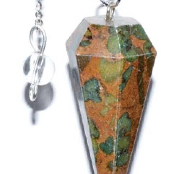 6-sided Ocean Jasper pendulum