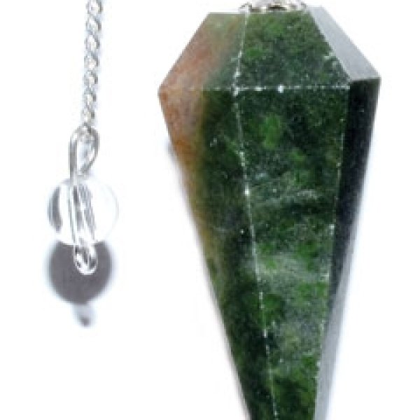 6-sided Dark Green Agate pendulum