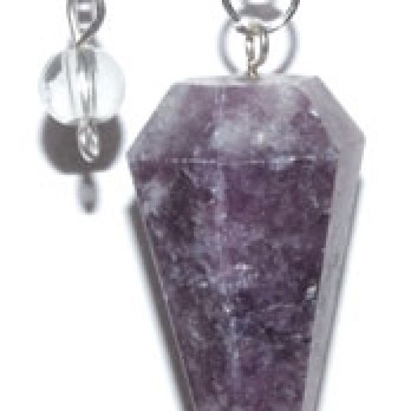 6-sided Lepidolite pendulum