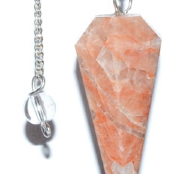 6-sided Peach Moonstone pendulum
