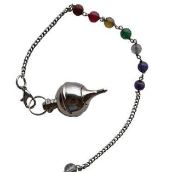 7 Chakra silver plated pendulum