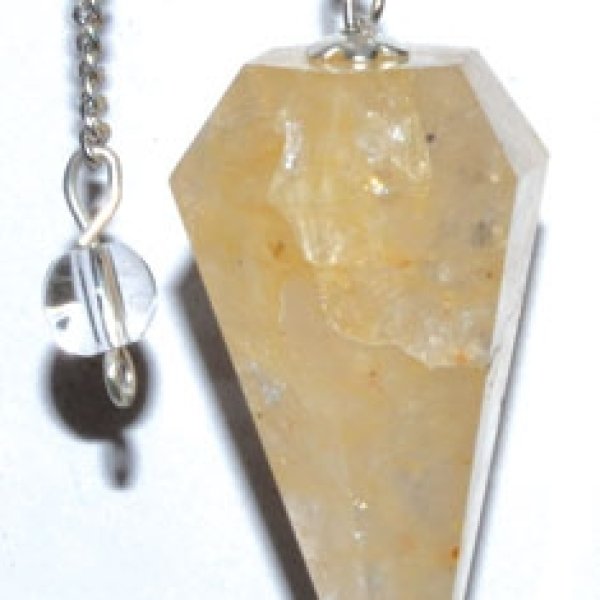 6-sided Golden Quartz pendulum