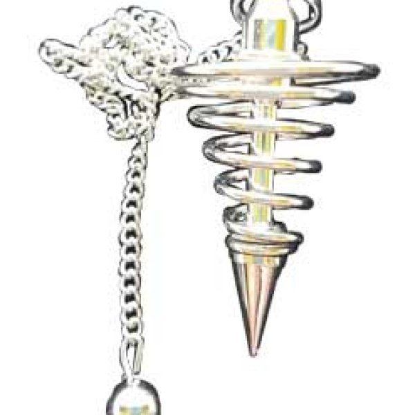 1 1/2" silver plated spiral pendulum