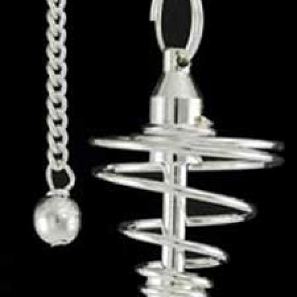 Spiral silver plated pendulum