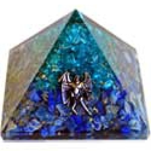 75mm Orgone Aquamarine & Lapis pyramid