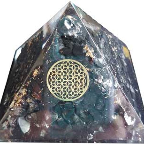70mm Orgone Shungite & Flower pyramid