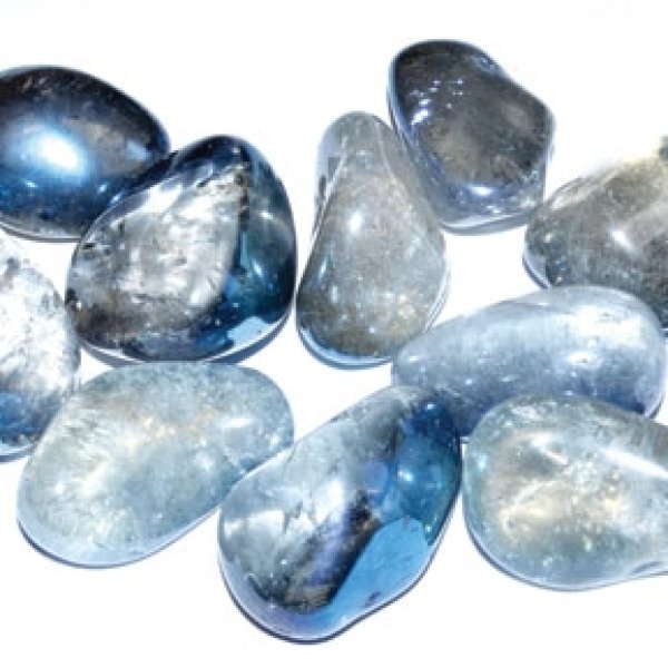 1 lb Deep Blue electroplated tumbled stones