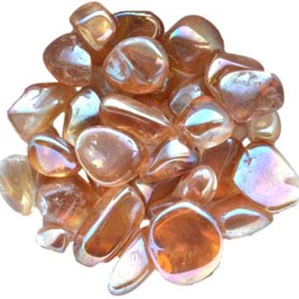 1 lb Gold AB electroplated tumbled stones