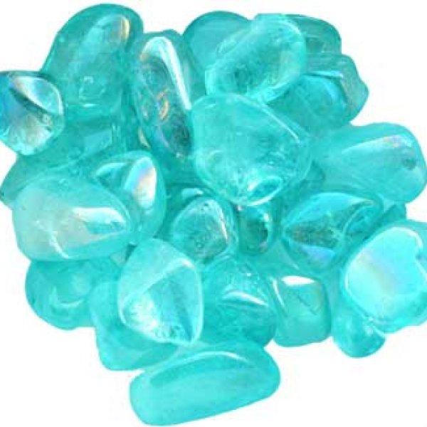 1 lb Turquoise electroplated tumbled stones