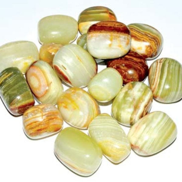 1 lb Onyx, Green tumbled stones