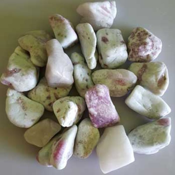 pink tourmaline, tumbled gemstone, heart stone, thymus stone