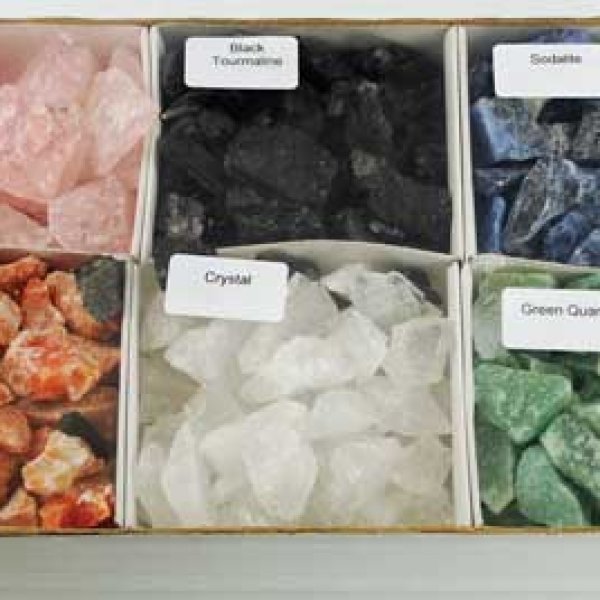 6 Piece untumbled stones set  5 lb