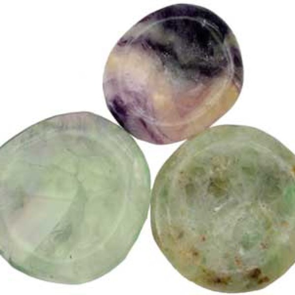 Fluorite worry stone