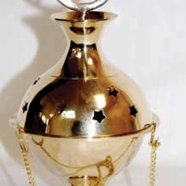 Pentagram Crowned hanging brass censer
