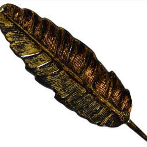 10" Feather burner, aluminum antique gold finish