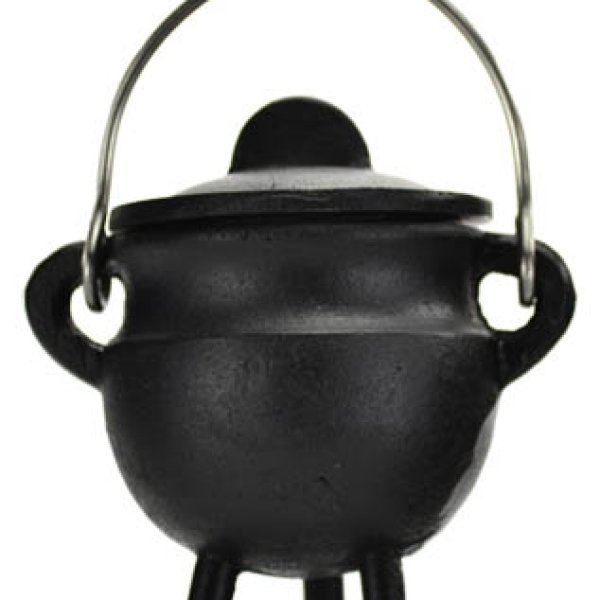 Plain cast iron cauldron  w/ lid 2 3/4"