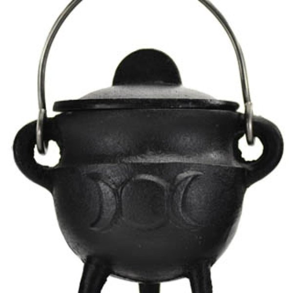 Triple Moon cast iron cauldron w/ lid 2 3/4"