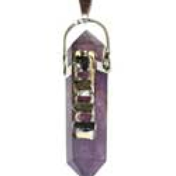 Amethyst doublle turmated w/ 7 Tourmalines