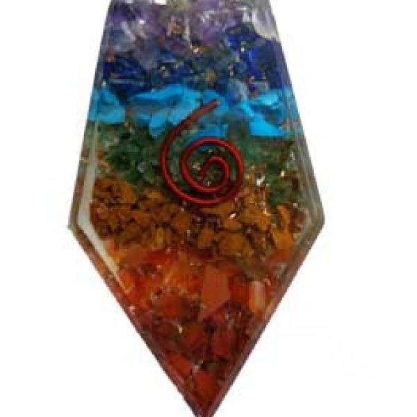 Orgone Triangle 7 Chakra pendant