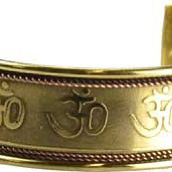 Om Engraved Copper and Brass bracelet