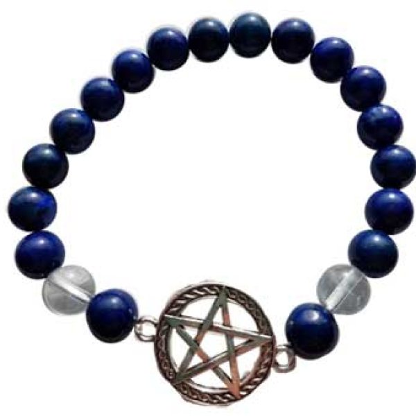 8mm Lapis/ Quartz Pentagram