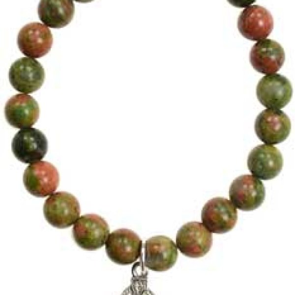 Unakite Faith Cross silver