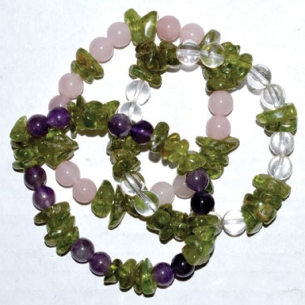 Peridot Faceted with assorted gemstone bracelet