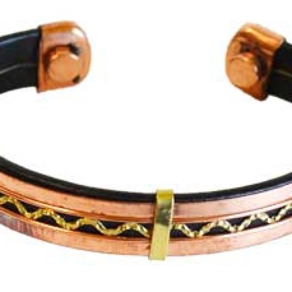 Copper & Leather Magnetic bracelet