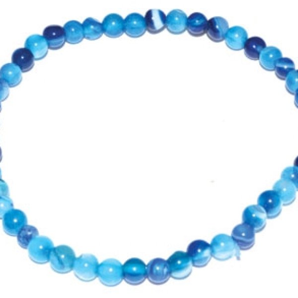 4mm Agate, Blue Lace stretch bracelet