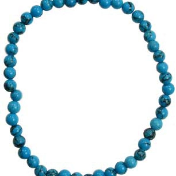 4mm Turquoise (synthetic) stretch bracelet