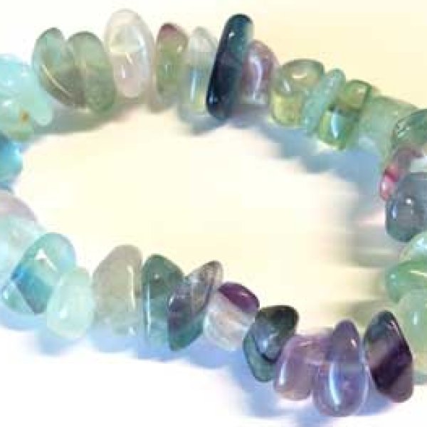 Fluorite gemstone bracelet stretch