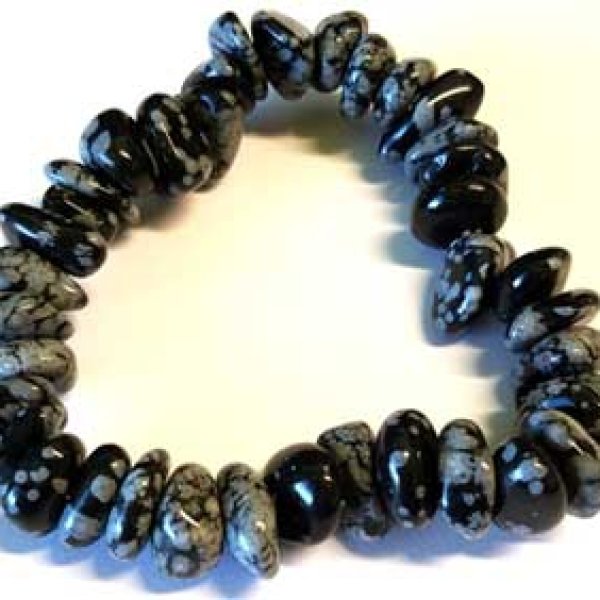 Snowflate Obsidian gemstone bracelet stretch