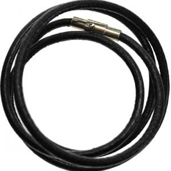 Thin 24" Black Leather necklace