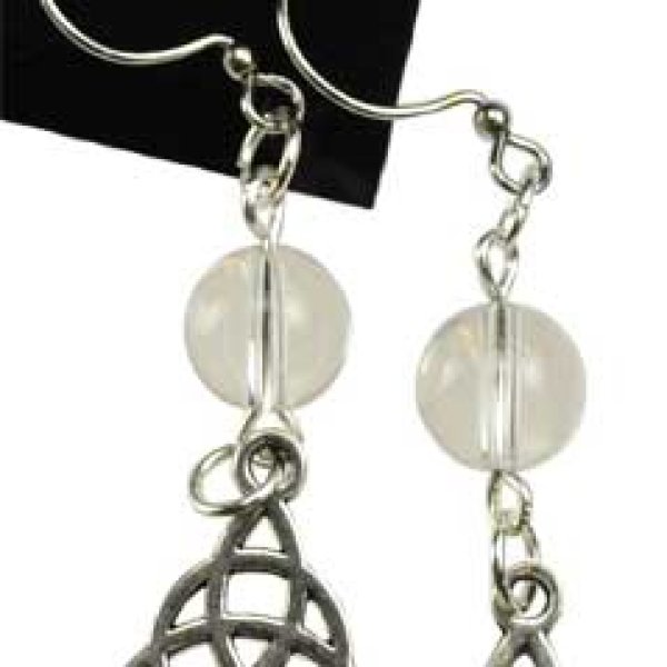Quartz Triquetra earrings