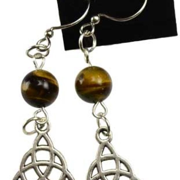 Tigers Eye Triquetra earrings