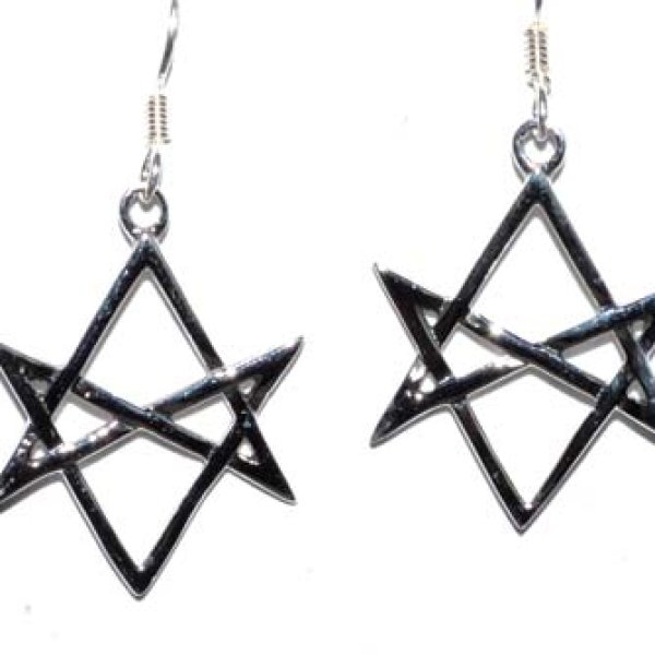 Unicursal Hexagram earrings sterling