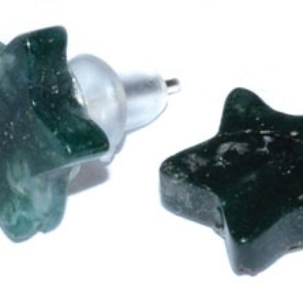 Moss Agate stud earrings