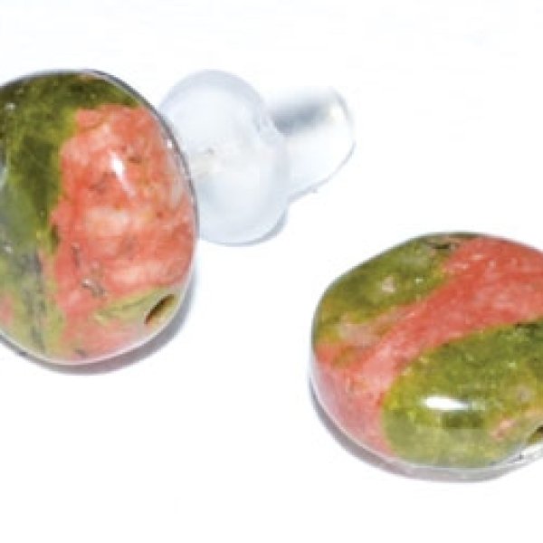 Unakite stud earrings