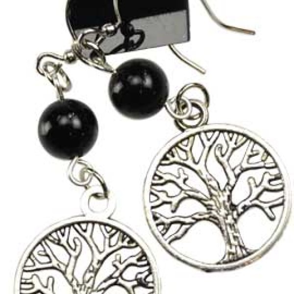 Black Onyx Tree of Life earrings