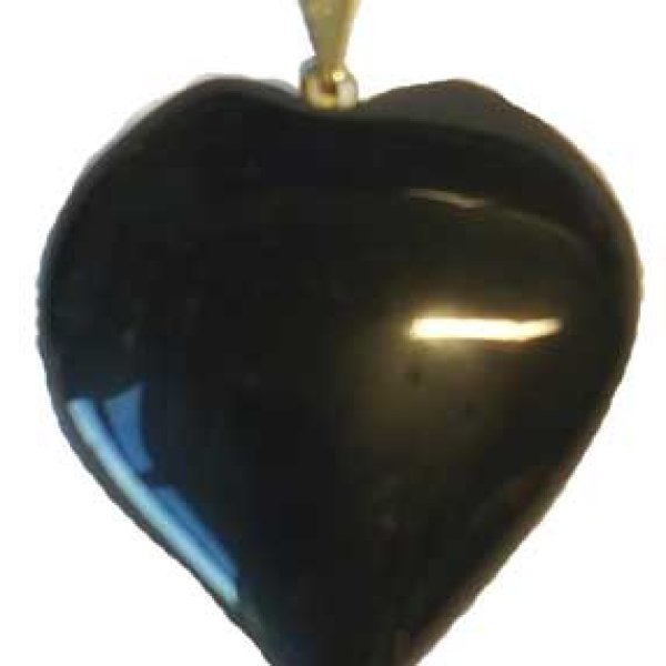 1" Black Tourmaline heart