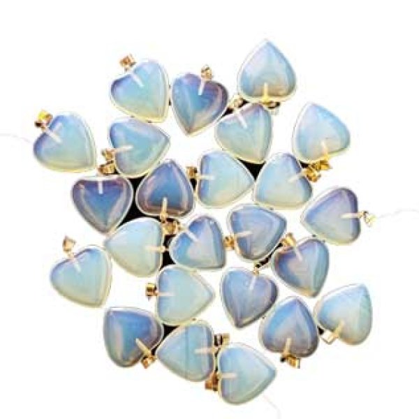 3/4" (20mm) Opalite heart (pack of 24)