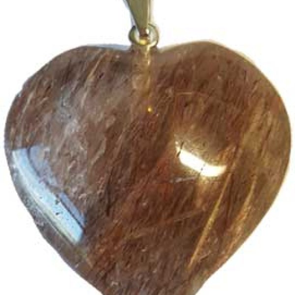 1" Rutilated Quartz heart