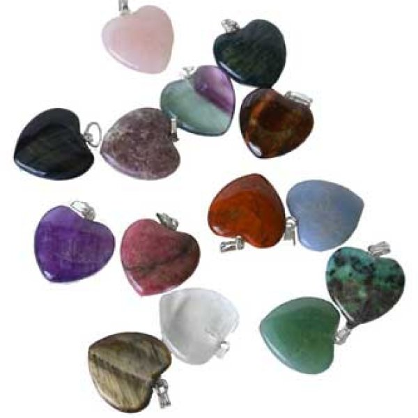 3/4" (20mm) various Stones heart
